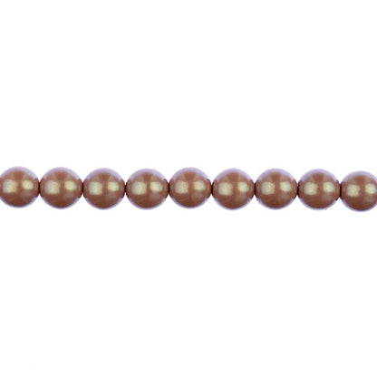 Glass Pearls - 8mm - Round - Iridescent Powder Pink (Strand 23)