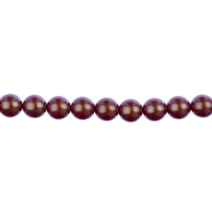 Glass Pearls - 8mm - Round - Iridescent Red (Strand 23)