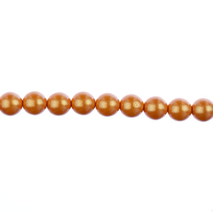 Glass Pearls - 8mm - Round - Iridescent Orange (Strand 23)