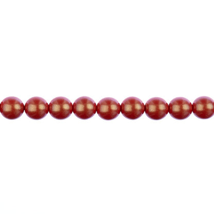 Glass Pearls - 8mm - Round - Iridescent Coral (Strand 23)