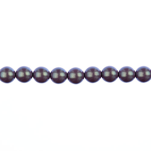 Glass Pearls - 8mm - Round - Iridescent Lavender (Strand 23)