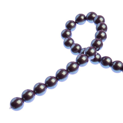Glass Pearls - 8mm - Round - Iridescent purple (Strand 23)