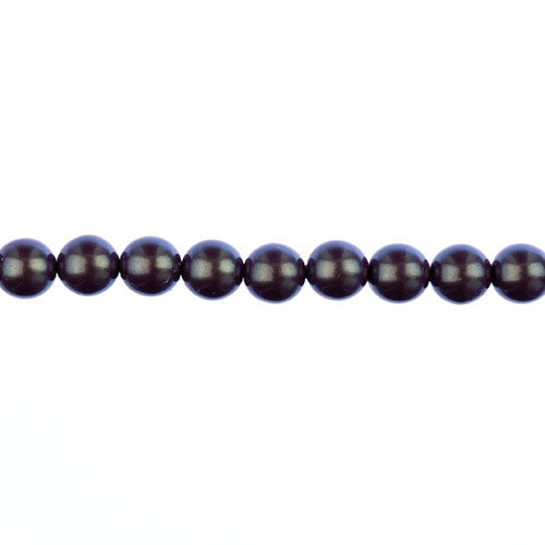 Glass Pearls - 8mm - Round - Iridescent purple (Strand 23)