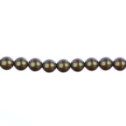Glass Pearls - 8mm - Round - Iridescent Hazelnut (Strand 23)