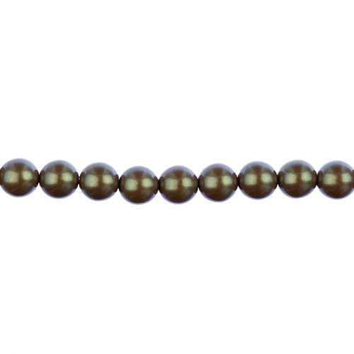 Glass Pearls - 8mm - Round - Iridescent Hazelnut (Strand 23)