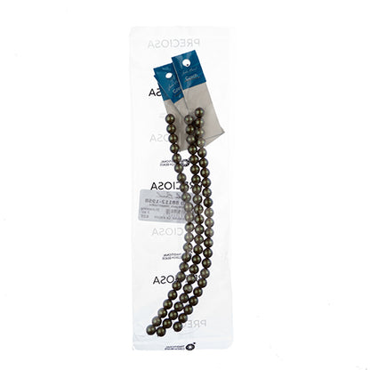 Glass Pearls - 8mm - Round - Iridescent Hazelnut (Strand 23)