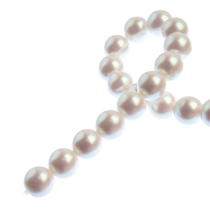Glass Pearls - 10mm - Round - Iridescent White (Strand 18)