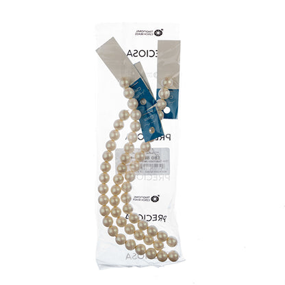Glass Pearls - 10mm - Round - Iridescent Light Cream (Strand 18)