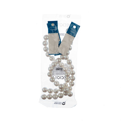 Glass Pearls - 12mm - Round - Iridescent White (Strand 15)