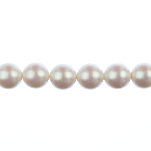 Glass Pearls - 14mm - Round - Iridescent White (Strand 13)