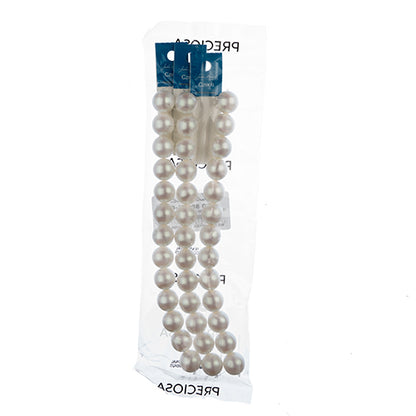 Glass Pearls - 14mm - Round - Iridescent White (Strand 13)