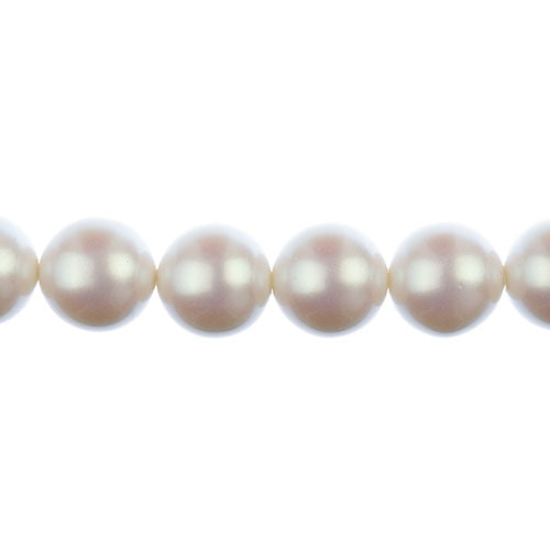 Glass Pearls - 16mm - Round - Iridescent White (Strand 11)