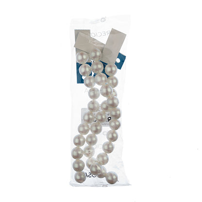Glass Pearls - 16mm - Round - Iridescent White (Strand 11)