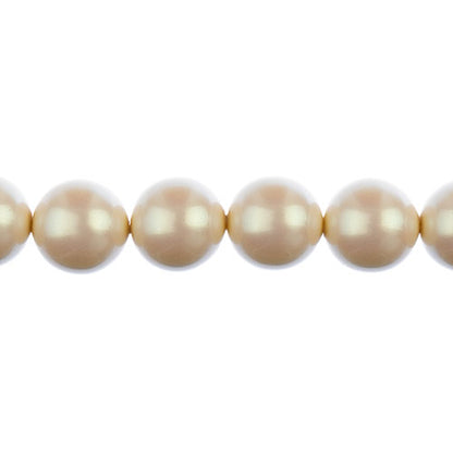 Glass Pearls - 16mm - Round - Iridescent Light Cream (Strand 11)