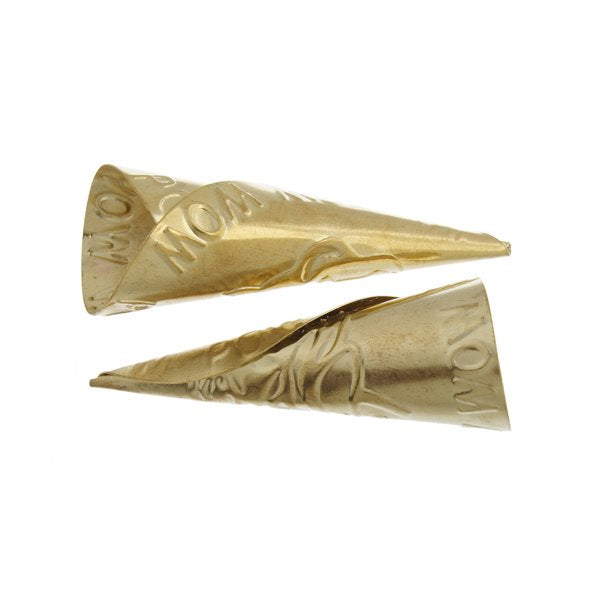 Findings - Jingle - 64mm Embossed Jingle Cone Tulip - Brass (25)