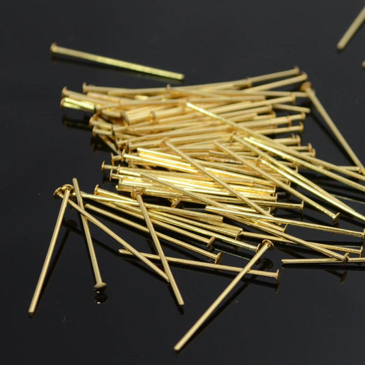 Headpins - 1in / 20ga Flat Head - Goldplated (100)