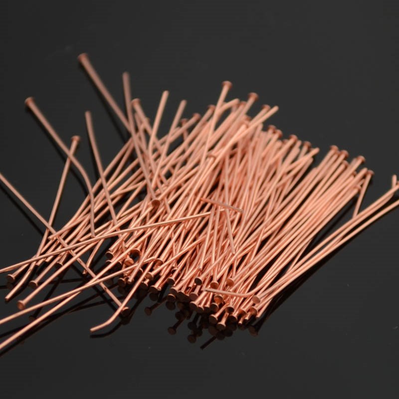 Headpins - 1.5in / 24ga Flat Head - Bright Copper (100)