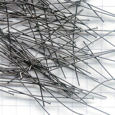 Headpins - 1.5in / 24ga Flat Head - Gunmetal (100)
