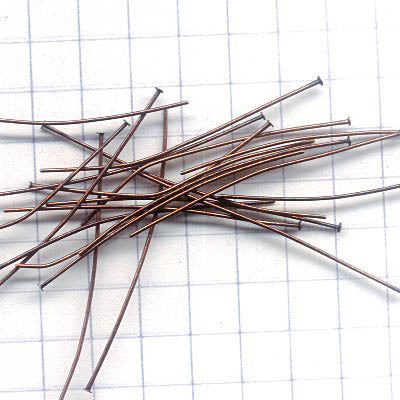 Headpins - 1.5in / 24ga Flat Head - Antique Copper (100)