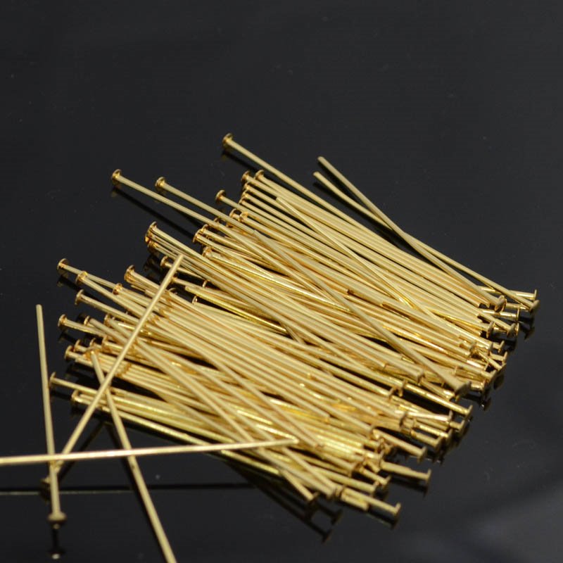 Headpins - 1.5in / 20ga Flat Head - Goldplated (100)