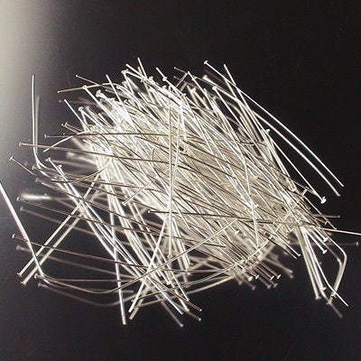 Headpins - 2in / 24ga Flat Head - Bright Silver (100)