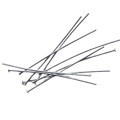Headpins - 1.5in - Flat Head - Rhodium Plated (100)