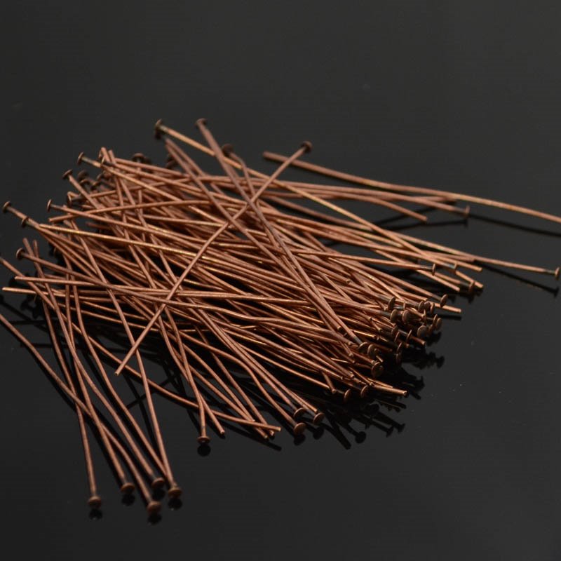 Headpins - 2in / 22ga Flat Head - Antique Copper (100)