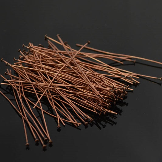Headpins - 2in / 22ga Flat Head - Antique Copper (100)