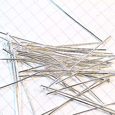 Headpins - 2in / 20ga Flat Head - Bright Silver (500)