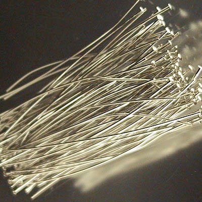 Headpins - 3in / 20ga Flat Head - Rhodium Plated (100)