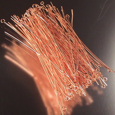 EYEpins - 2.6in / 22ga - Bright Copper (100)