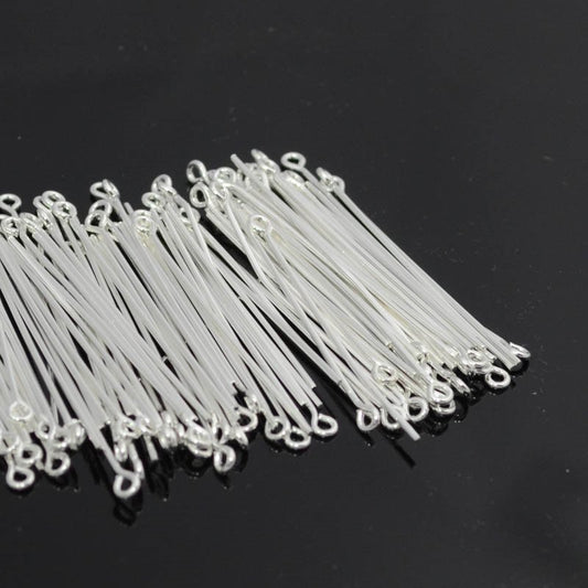 EYEpins - 1.5in / 20ga - Bright Silver (100)