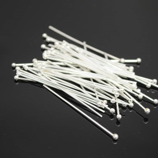 Headpins - 1.5in / 20ga Big Ball - Silverplated (50)