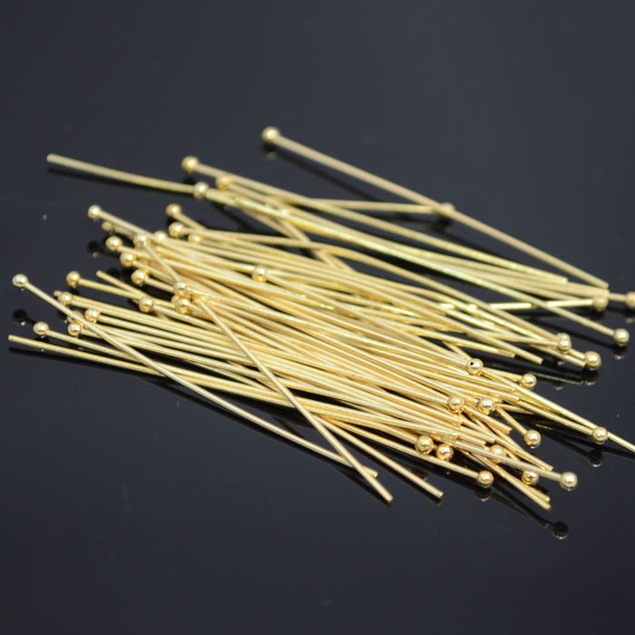 Headpins - 2in / 20ga Big Ball - Goldplated (50)