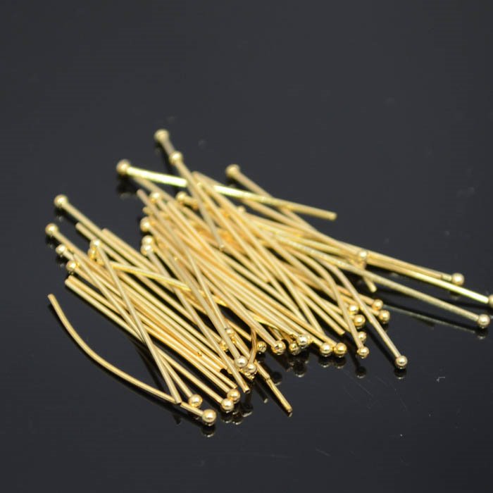 Headpins - 1in / 21ga Ball - Goldplated (50)