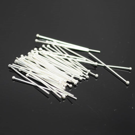 Headpins - 1in / 21ga Ball - Silverplated (50)