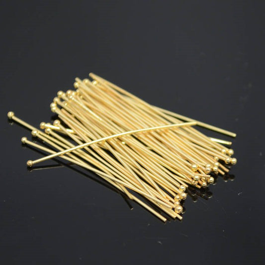 Headpins - 1.5in / 21ga Ball - Goldplated (50)