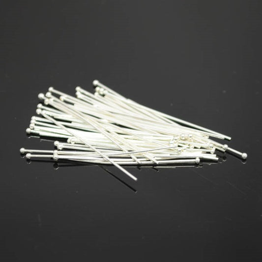 Headpins - 1.5in / 21ga Ball - Silverplated (50)