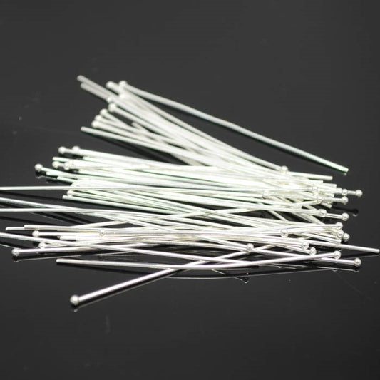 Headpins - 2in / 21ga Ball Headpin - Silverplated (50)