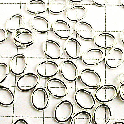 Jump Rings Oval - Open - 4x5mm - Bright Silvertone (100)