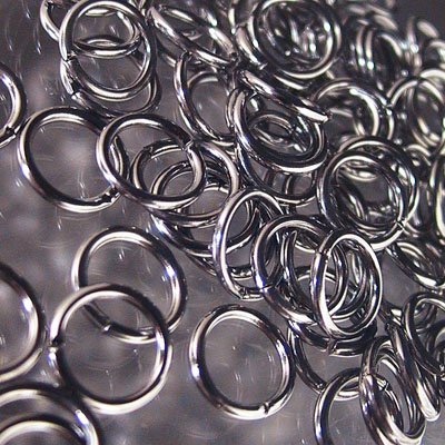 Jump Rings Open - 9mm / ID 6.7mm - Gunmetal (100)