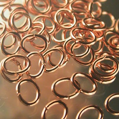 Jump Rings Oval - Open - 4x5mm - Copper (100)