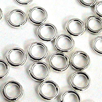 Jump Rings Closed / Soldered - 4.5mm - Bright Silvertone (100)