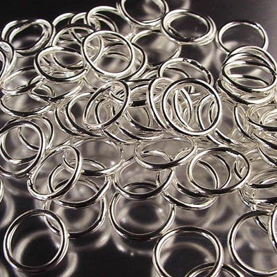 Jump Rings Closed / Soldered - 8mm - Bright Silvertone (10)