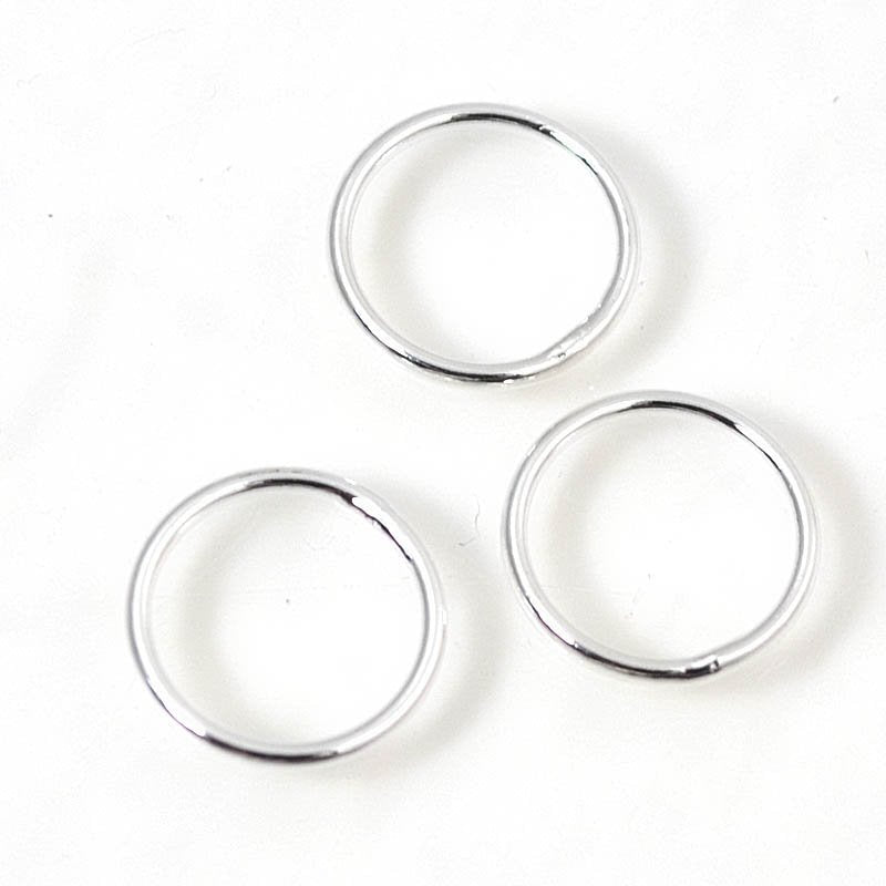Jump Rings Closed / Soldered - 10mm - Bright Silvertone (10)