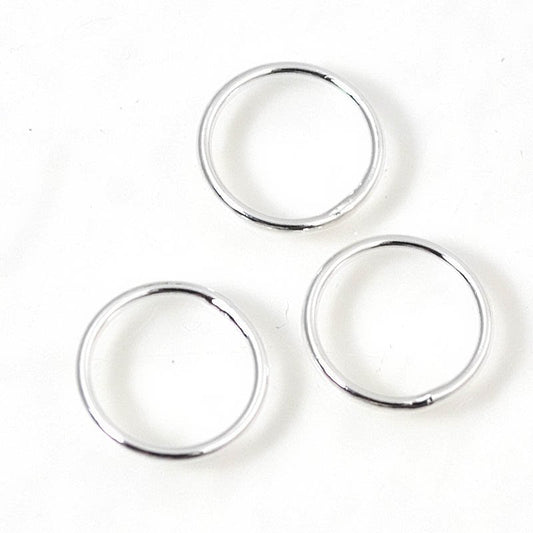 Jump Rings Closed / Soldered - 10mm - Bright Silvertone (10)