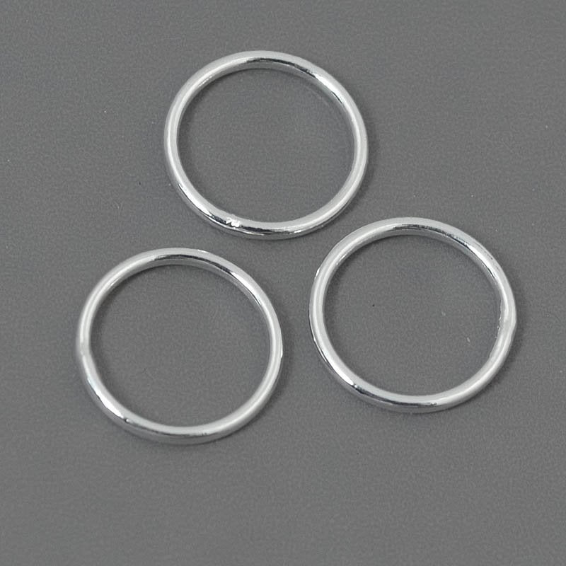 Jump Rings Closed / Soldered - 10mm - Bright Silvertone (10)