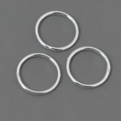 Jump Rings Closed / Soldered - 10mm - Bright Silvertone (100)