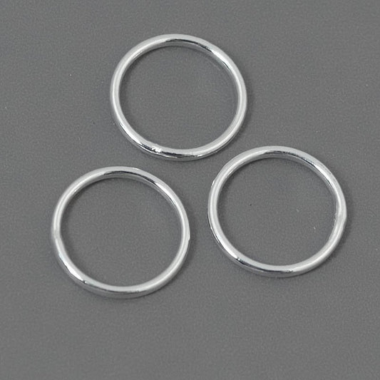 Jump Rings Closed / Soldered - 10mm - Bright Silvertone (100)