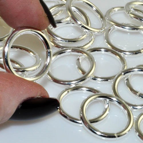 Jump Rings Open - 20mm - Bright Silver